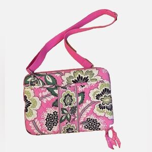 Vera Bradley Priscilla Pink Tablet Crossbody Bag Pink Floral Case Retired